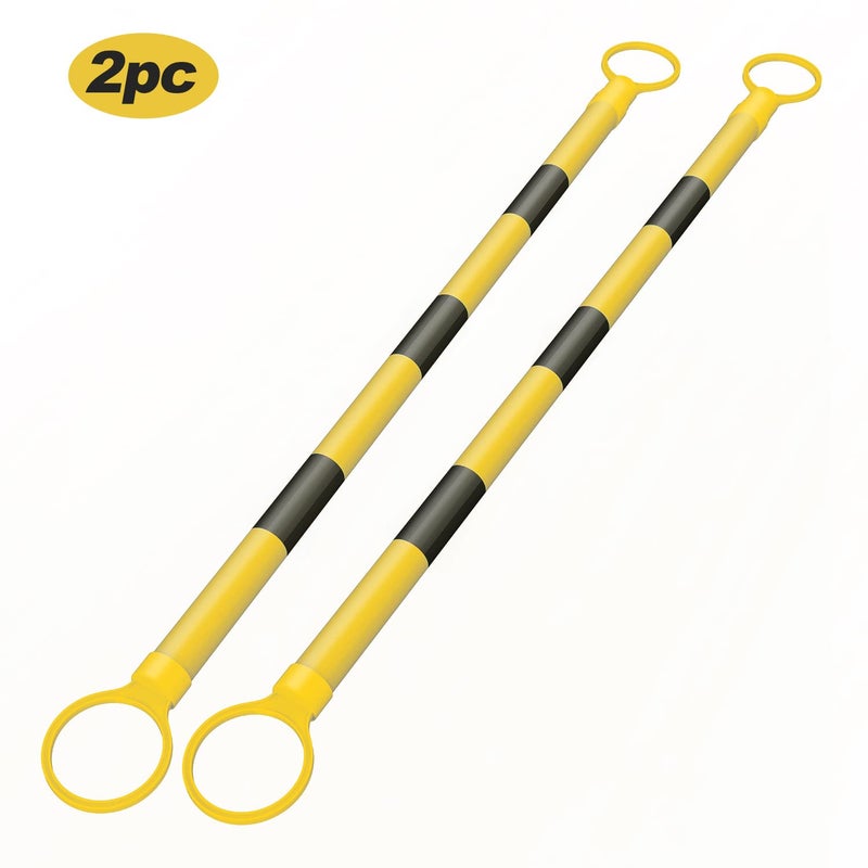 RoadHero 2 Pack 4 FT to 6.9 FT Retractable Cone Bar, Expandable Traffic Cone Bars for Parking Lots, Extendable Barricade for Road Construction, Black and Yellow, Cone Not Included - Image 2